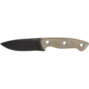 Browning Desolation Small Fixed Blade Knife 3.75" Drop Point 440C Stainless Black Blade Micarta Handle Tan - Browning