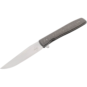 Boker Knives Urban Trapper Pocket Knife 3.5" Drop Point VG-10 Stonewashed Blade Titanium Handle Gray - Boker Knives