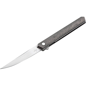 Boker Knives Kwaiken Air Pocket Knife 3.54" Drop Point VG-10 Satin Blade Titanium Handle Black - Boker Knives