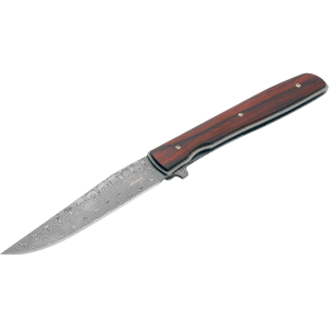 Boker Knives Urban Trapper Pocket Knife 3.46" Drop Point Stainless Steel Damascus Blade Cocobolo Handle Wood - Boker Knives