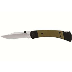 Buck Knives 110 Hunter Sport Pocket Knife 3.75" Clip Point CPM S30V Satin Blade Aluminum/Micarta Handle Green - Buck Knives