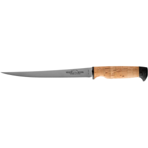 White River Knives Traditional Fillet Knife 8.5" Trailing Point 440C Stainless Satin Blade Cork Handle Brown - White River Knives