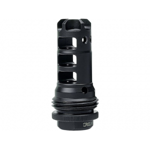 LANTAC Drakon AK-47 Muzzle Brake with Dead Air Keymount Suppresor Mount 14x1mm Thread 7.62x39mm Black - Lantac