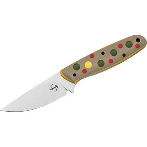 Boker Knives The Brook Brown Trout Fixed Blade Knife 2.83" Drop Point VG-10 Satin Blade G-10 Handle Brown - Boker Knives