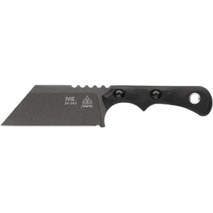 TOPS Knives Ivie Fixed Blade Knife 2.5" Straight Edge 1095 Tungsten Blade Canvas Micarta Handle Black - Tops Knives