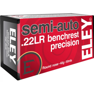 y Semi-Auto Benchrest Precision 22LR 40 Grain Round Nose Box Of 500 (10 Boxes Of 50) Ammo