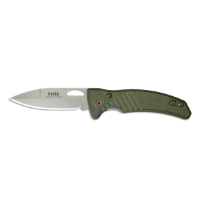 Knives of Alaska Eagle Pocket Knife 2.9" Spear Point CPM S30V Gray Blade G-10 Handle Olive Drab - Knives Of Alaska