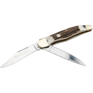 Boker Knives Traditional Series 2.0 Folding Hunter Pocket Knife 4" Clip Point, Drop Point D2 Satin Blade Stag Handle Bone - Boker Knives