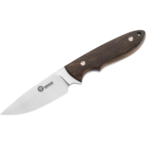 Boker Knives Pine Creek Wood Fixed Blade Knife 3.58" Drop Point T6MoV Satin Blade Guayacan Wood Handle Brown - Boker Knives