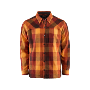 Grundens Men's Bankside Lined Shirt Jacket Lobster Plaid Medium - Grundens