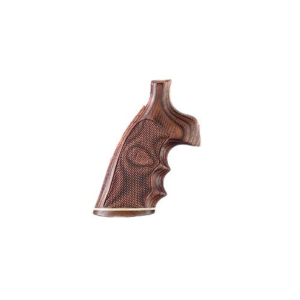 Hogue Fancy Hardwood Grips with Accent Stripe, Finger Grooves and Contrasting Butt Cap for S&W N-Frame Square Butt Checkered Rosewood Laminate - Hogue