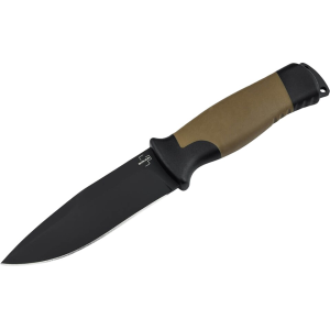 Boker Knives Desertman Fixed Blade Knife 4.53" Spear Point Sandvik 12C27 Black Titanium Blade Polypropylene Handle Black/Tan - Boker Knives