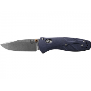 Benchmade Mini Barrage Assisted Opening Pocket Knife 2.875" Drop Point CPM S30V Satin Blade Richlite Handle Blue - Benchmade