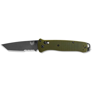 Benchmade Benchmade Bailout Pocket Knife 3.38" Partially Serrated Tanto Point CPM-M4 Gray Blade Aluminum Handle Woodland Green - $350.00 at MidwayUSA