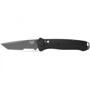 Benchmade Bailout Pocket Knife 3.38" Partially Serrated Tanto Point CPM-M4 Tungsten Gray Cerakote Blade Aluminum Handle Gray - Benchmade