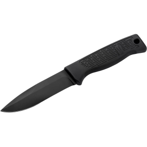 HK MP7 Personal Duty Fixed Blade Knife 4.4" Drop Point Sandvik 14C28N Black Blade Fiberglass Reinforced Nylon (FRN) Handle Black - Hk