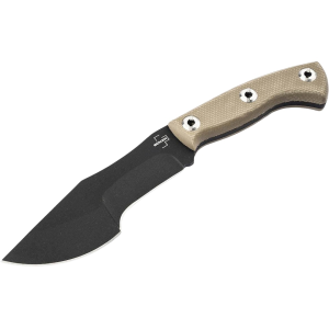 Boker Knives Mini Tracker 2.0 Fixed Blade Knife 5.31" Drop Point 1095 Black Powder Coat Blade Micarta Handle Brown - Boker Knives