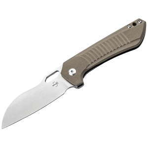 Boker Knives Swoopy Pocket Knife 3.11" Wharncliffe Nitro-V Stonewashed Blade G-10 Handle Brown - Boker Knives