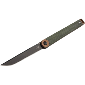 Boker Knives Kaizen Pocket Knife 3.11" Drop Point D2 Black Blade Micarta Handle Green - Boker Knives