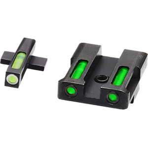 HIVIZ LiteWave H3 Tritium Fiber Optic Sight Set for Glock 45ACP/10mm Green/Orange/Orange - Hiviz