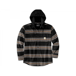 CARHARTT Men's Rugged Flex Relaxed Fit Fleece Lined Hooded Shirt Jacket  Brown/Black 2XL