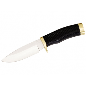 Buck Knives 692 Vanguard Fixed Blade Knife 4.25" Drop Point 420HC Satin Blade Rubber Handle Black - Buck Knives