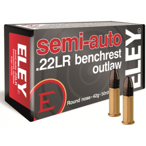 y Semi-Auto Benchrest Outlaw 22LR 42 Grain Round Nose Box Of 500 (10 Boxes Of 50) Ammo