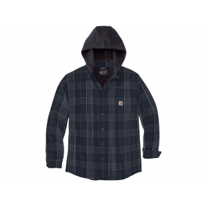 CARHARTT Men's Rugged Flex Relaxed Fit Fleece Lined Hooded Shirt Jacket Navy Large Tall