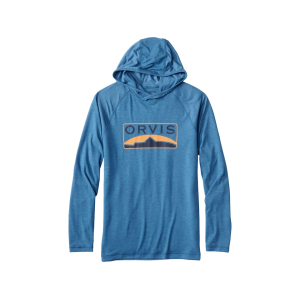 ORVIS Men's Dricast Logo Hoodie Pacific Blue Large