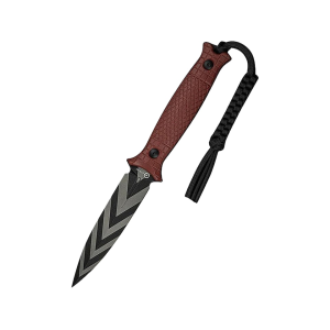 CIVIVI Perfrico Fixed Blade Knife 4.49" Dagger Sandvik 14C28N Tiger Stripe Blade G-10 Handle Burgundy - Civivi