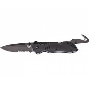 Benchmade 917 Tactical Triage Pocket Knife 3.48" Partially Serrated Drop Point CPM S30V Black Blade G-10 Handle Black - Benchmade