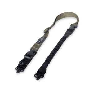 CrossTac Tactical Single/Double Point Rifle Sling with QD Swivel Nylon Bungee Olive Drab - Crosstac
