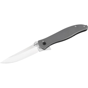 Boker Knives The Escort Pocket Knife 3.5" Drop Point Nitro-V Satin Blade Stainless Steel Handle Gray - Boker Knives