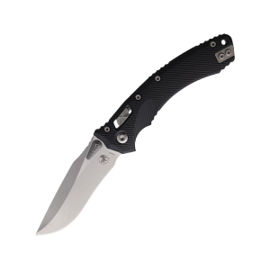 Microtech Amphibian S/E Pocket Knife 3.9" Clip Point Bohler M390MK Stonewashed Blade Fluted G-10 Handle Black - Microtech