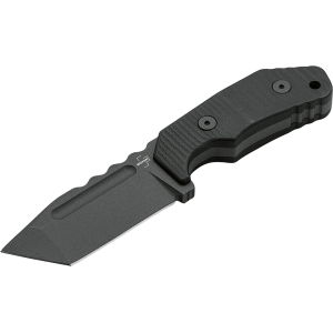 Boker Knives Little Dvalin Fixed Blade Knife 3.15" Tanto Point D2 Black Titanium Blade G-10 Handle Black - Boker Knives