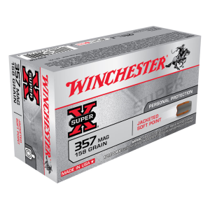 chester Super X 357 Magnum 158 Grain Jacketed Soft Point Box Of 50 Ammo