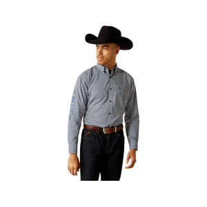 Ariat Men's Team Keenan Long Sleeve Shirt Blue/Navy Blue XL - Ariat