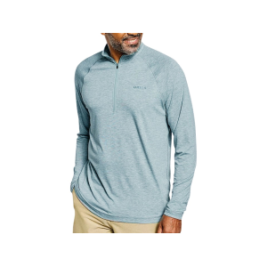 ORVIS Men's Dricast Quarter Zip Shirt Blue Mist Medium
