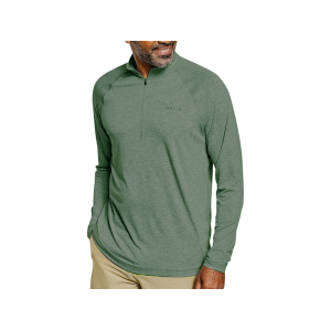 ORVIS Men's Dricast Quarter Zip Shirt Aloe Medium