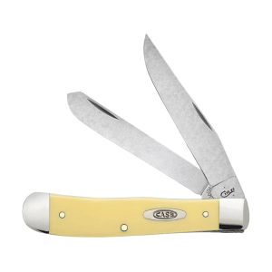 Case Trapper Pocket Knife 3.27" Clip/Spey Tru-Sharp Tumble Blade Synthetic Handle Yellow - Case