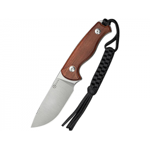 CIVIVI Timberbark Fixed Blade Knife 3.2" Drop Point Sandvik 14C28N Satin Blade Guibourtia Wood Handle Wood - Civivi