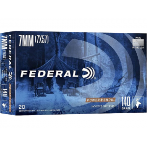 eral Power-Shok 7x57mm Mauser (7mm Mauser) 140 Grain Speer Hot-Cor Jacketed Soft Point Box Of 20 Ammo