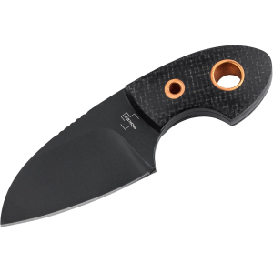 Boker Knives Gnome Fixed Blade Knife 2.17" Drop Point D2 Black Titanium Blade Micarta Handle Black - Boker Knives