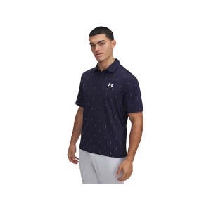 UNDER ARMOUR Men's Printed Polo Midnight Navy/White Large