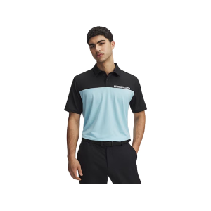 UNDER ARMOUR Men's Color Block Polo Black/Stream/White Medium