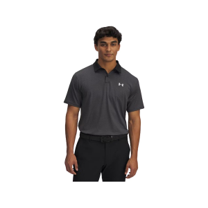 UNDER ARMOUR Men's Printed Polo Black/Halo Gray Medium
