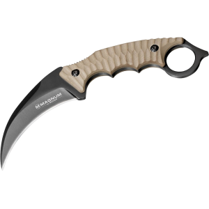 Boker Knives Spike Karambit Fixed Blade Knife 4.02" Karambit 440A Black Blade G-10 Handle Desert Tan - Boker Knives