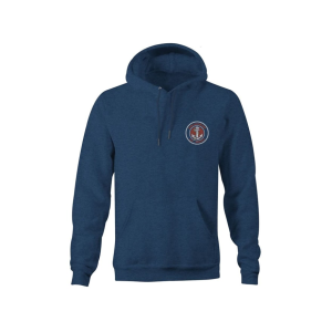 Grundens Men's Displacement DWR Hoodie Heather Navy Small - Grundens