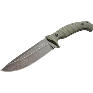 Boker Knives Persian Fixed Blade Knife 4.72" Drop Point 440A Black Stonewash Blade G-10 Handle Green - Boker Knives