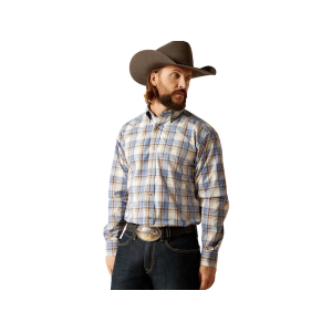 ARIAT Men's Pro Tristen Long Sleeve Shirt Blue Medium